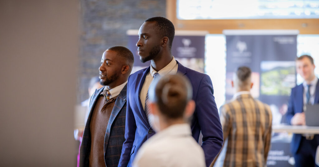 Interns at an event