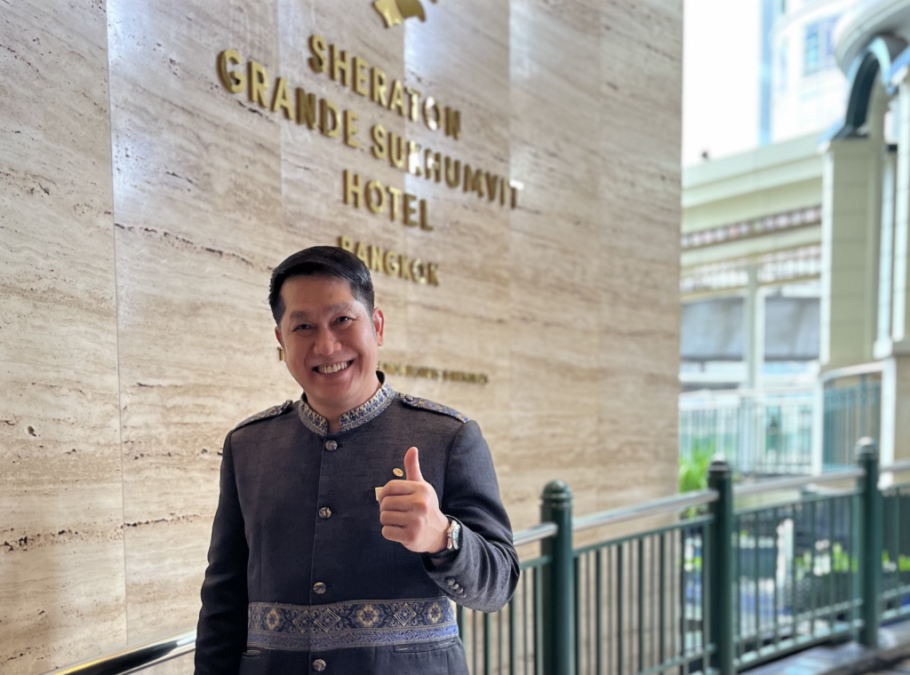 Chokchai is the first smile guests see at the Sheraton Grande Sukhumvit, a Luxury Collection Hotel, Bangkok see.